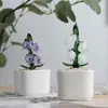 Adornos de Artesanía de Vidriado Zibo Orquídea Suzuki Planta Verde en Maceta Especialidad de Boshan Decoración del Hogar Regalo de Escritorio