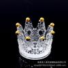 Estilo ins Estilo Europeo Plato de Almacenamiento de Anillos y Collares de Lujo Ligero Portavelas de Vidrio Repujado Corona Dorada Café Pequeños Adornos