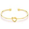 Pulseira Cruzada Europeia e Americana de Aço Inoxidável com Nó de Coração para Mulheres Pulseira DIY Versátil Joia Aberta com Nó Torcido Estilo Ins Simples