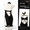 Nueva lencería sexy COS brillante cheongsam caliente hueco dividido juego de rol uniforme traje de tentación