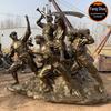 Fábrica em estoque FRP imitação Escultura de figura do Exército Vermelho de cobre Área cênica Base revolucionária Oitava Rota Exército Grupo Guerreiro decoração de escultura