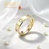 Anillo de circonia popular en línea, no se decolora, de oro de 18k, anillo de titanio de alta gama para parejas hombres y mujeres, anillo de diamante de moda