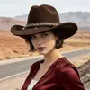 Chapéu de Cowboy Jeans Outono Inverno Ocidental Outdoor Masculino Feminino Moda Europeia Americana Toque de Luxo Chapéu Fedora Simples Versátil Esportivo Novo Chapéu