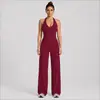 Conjunto de Chaleco de Yoga Cruzado con Cuello Halter y Escote en V con Copas Extraíbles, Chaleco Deportivo con Hermoso Diseño en la Espalda, Conjunto de Ropa Casual para Fitness y Yoga