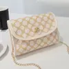 Bolso Pequeño de Cadena Simple 2025 Nuevo Color Contrastante Bolso de Mujer Bolso de Hombro Único Bolso Cruzado Moda Estampado Bolso Cuadrado Pequeño Dropshipping