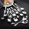 Cuchara de Servir de Acero Inoxidable Transfronteriza, Cuchara para Servir Comida Estilo Occidental, Cuchara para Ensalada, Tenedor, Cuchara de Servicio, Cuchara para Sopa, Set de Suministros para Hotel