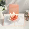 Nueva Tarjeta de Felicitación Estéreo 3D Creativa con Flor de Rosa Giratoria, Regalo de Bendición para el Día de San Valentín, Manualidad de Tallado en Papel, Venta al por Mayor Transfronteriza