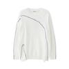 TIDE CARD LOG Suéter de punto casual holgado de cuello redondo con línea de color contrastante desgastada de nicho americano moda