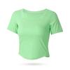 Ropa de yoga de alta elasticidad para primavera y verano 2024, camiseta deportiva de manga corta transpirable con huecos en la espalda para fitness, color sólido, para mujer