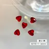 Rinestones Súper Brillantes Rojos para Uñas, Cubo de Azúcar, Corazón Inclinado, Cristales Cuadrados Gruesos con Base Cónica, Rinestones Rojos Chinos Versátiles de Lujo Ligero para Uñas
