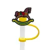 Protector de pajita de silicona de dibujos animados compatible con botellas de agua Stanley, tapa de pajita a prueba de polvo y manchas, decoración de regalo de Navidad