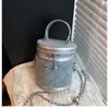 Bolsa Cilíndrica Exquisita Transfronteiriça para Mulheres, de Alta Qualidade, Estilosa, Versátil, Luxo Leve, Ombro Único, Bolsa Saco Transversal