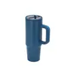 Novo copo de gelo simples de camada dupla com retenção de frio e alça, isolamento em aço inoxidável, à prova de vazamentos, bico dobrável, copo de carro portátil