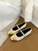 Sapatos Mary Jane Redondos Color Block Estilo Francês para Mulheres, Novo Modelo 2026, Gentis e Elegantes, Adequados para Combinar com Vestidos, Scarpins de Tira Única Baixos