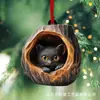 Decoraciones Navideñas Transfronterizas de Búho y Mapache Nuevas, Adornos para Árbol de Navidad, Colgantes Pequeños Planos 2D Acrílicos