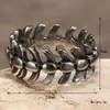 Joias de aço titânio atacado japonês e coreano ins nicho alta costura punk retrô espinha de peixe anel masculino de aço titânio