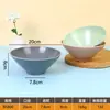 Tigela Redonda de Melamina Cor Macaron Tigela de Plástico Conjunto de Pratos para Estudante Tigela de Arroz Doméstica Tigela para Macarrão Instantâneo Tigela Criativa para Macarrão Utensílios de Mesa