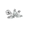 Brinco de osso de ouvido em aço inoxidável banhado a ouro 18K com zircônia, simples e único, joia de piercing requintada e compacta micro-incrustada