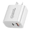 Cargador PD de 30W estándar australiano Cargador PD de nitruro de galio de 30W Adaptador mini PD + QC3.0 de 30W estándar británico