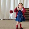 Ropa para niñas: vestido de otoño, vestido tipo chaleco de mezclilla para niñas, atuendo de principios de otoño, vestido de bebé Clase A