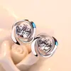 Aretes de Zirconia Rosa para Mujer, Lujo Accesible de Nicho, Aretes de Flor de Gama Alta, Elegantes, Frescos, Aretes para Ropa de Trabajo de Estudiante