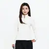 Outono Inverno 2026 Camisa Base Manga Longa Gola Alta Aveludada Grossa Feminina Meio Zíper Casual Quente Moletom Camiseta