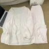 Nuevo conjunto de pijama para mujer estilo coreano, de manga larga, pierna larga, con encaje bonito y dulces estampados florales, pijama tipo cárdigan para mujer