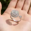 Anillo Giratorio de Plata Tailandesa para Alivio de la Ansiedad, Anillo para el Dedo Índice con Múltiples Círculos y Cuentas de la Suerte, Moda Estilo Coreano, Regalo de Moda para Mejores Amigos