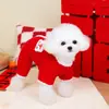 Roupas para Cachorro Roupas de Ano Novo Vermelho Festivo Animal de Estimação Filhote Roupas de Ano Novo 24 Puxar Abertura Quatro Patas Roupas de Ano Novo