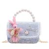Nuevo bolso para niños, estilo extranjero, bolso de hombro portátil con perlas, bolso de mensajero de princesa coreana, cadena de moda, pequeño bolso cuadrado, venta al por mayor