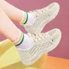 Tenis de punto para mujer, colección primavera/verano, zapatos casuales planos estilo Pekín, tenis de malla transpirable, zapatillas para correr de suela suave para estudiantes, venta al por mayor