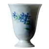 Gusano de Porcelana Flor de Estrella Pintada a Mano Taza Alta Taza Maestra de Cerámica Taza Alta Juego de Té Kung Fu Taza Individual para Té