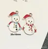 142 Colgantes de Navidad Colgantes de Aleación con Gota de Aceite Accesorios para Joyería DIY Colgante de Papá Noel Muñeco de Nieve Campana