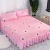 Faldón de Cama Cepillado Cubrecama de una Pieza Color Sólido Colcha Simmons Cubrecama Estilo Coreano Sábana Ajustable Sábana 1.15m / 2.0m