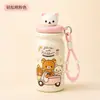 Caneca térmica criativa e fofa do gato KT em aço inoxidável 316 para mulheres, alto valor estético, com compartimento para chá e canudo, presente OEM personalizável