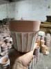 Vaso de cerâmica vermelha vintage em relevo de argila para suculentas, vaso de argila simples de cerâmica, vaso de cerâmica vermelha respirável