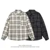 Camisa Xadrez Diária Masculina Manga Longa Solta Estilo Casual Camisa Botão na Frente Top Masculino