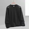 Camiseta de manga larga para hombre para otoño e invierno, marca de moda, corte holgado, engrosada, camiseta básica casual, sudadera estampada de cuello redondo para estudiantes jóvenes