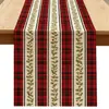 Suministros del Fabricante Atmósfera Festiva Navideña Bandera de Mesa Tela Elemento de Reno Papá Noel Material de Lino Ajedrez de Mesa
