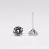 Pendientes de Plata de Ley 925 con Circonita de Cuatro Garras para Mujer, Pendientes de Perforación de Oreja Ins de Cristal Extremadamente Simples, Joyería para Orejas Transfronteriza