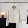 Chaqueta de terciopelo de doble cara con cuello alto para Otoño e Invierno, Ropa exterior e interior, Chaqueta cárdigan corta cortavientos cálida de ajuste ceñido para exteriores