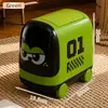 Papelera de Autobús Hogareña Sala de Estar Dormitorio Creativa con Tapa de Presión Cubo de Basura Móvil Baño Con Ruedas Papelera