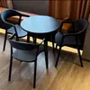 Combinación de Mesa y Silla de Celebridad de Internet Ocio Balcón Área de Descanso Recepción Negociación Mesa Redonda Larga Exterior Cafetería Tienda de Té con Leche Exterior