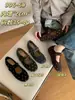 Elegantes zapatos Mary Jane de lunares para mujer, nueva colección otoño 2026, zapatos planos de mezcla de lana con punta baja, color: negro, punta redonda