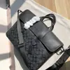Bolsa de Ombro Transversal Patchwork de Couro Estilo 2023, Pasta de Negócios Masculina Clássica com Padrão Antigo Sullivan