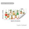Corona Caja de Regalo de Navidad Vieja Pegatinas Decorativas Inglesas para Ventana Dormitorio Sala de Estar Pared de Fondo de Ventana Decoración del Hogar Pegatinas de Pared Autoadhesivas