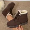 Botas Martin con cordones nuevas de otoño e invierno 2026 transfronterizas europeas y americanas, botines cortos cálidos de felpa para mujer, botas de nieve de talla grande