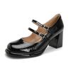 Zapatos Mary Jane para Mujer 2024 Primavera Nuevos Japoneses JK Tacones Altos Loli Impermeables Plataforma Tacón Grueso plateado Zapatos de Estudiante