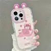 Capa de Celular Urso Morango Gato Dingdong Adequada para Oppo Xiaomi Vivo Case para Celular Redmi K70 Reno13Pro Cobertura Total Anti-Queda