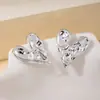 Pendientes Exagerados con Flor y Hoja Brillantes Electrochapados CCB de Venta Caliente Transfronteriza para Mujer, Pendientes de Moda con Personalidad Estilo Europeo y Americano
